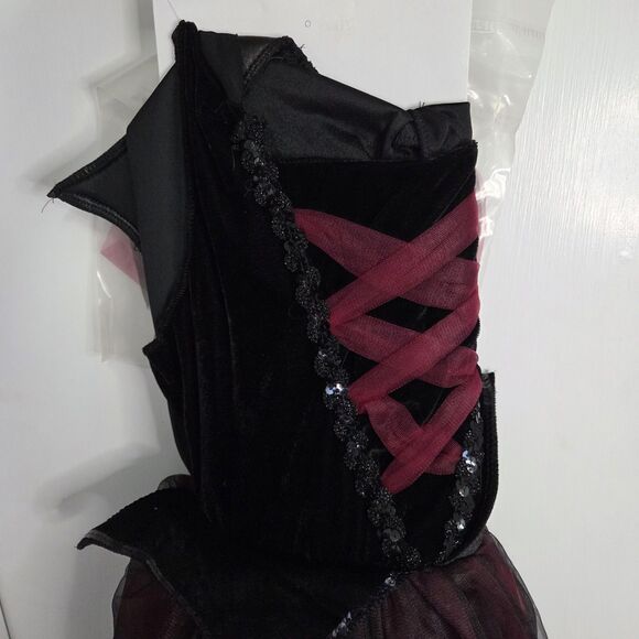 ROYAL VAMPIRE Dress Girls Child Costume LARGE (10/12)  Dracula Halloween - Picture 3 of 8